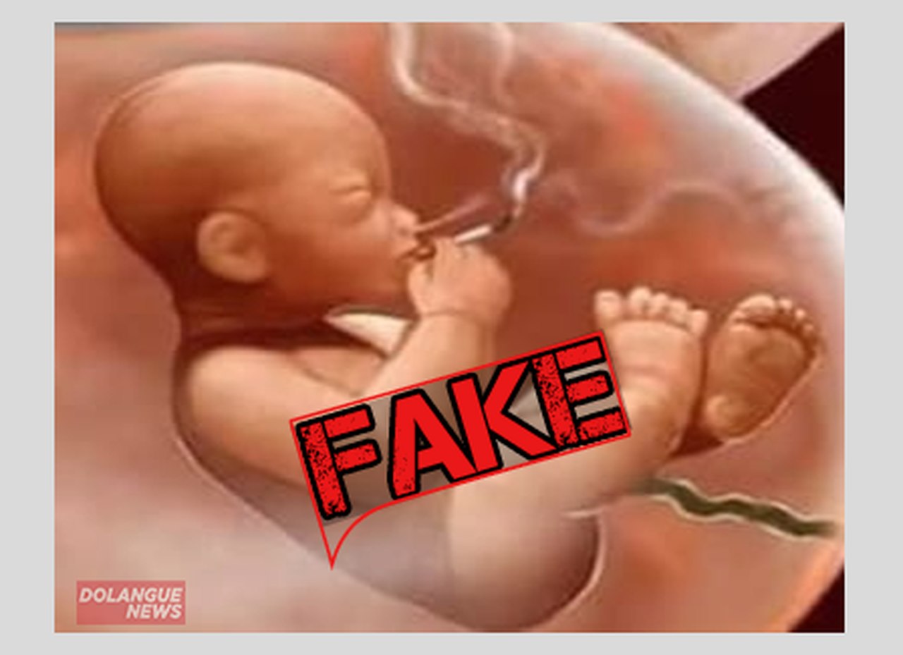 É #fake imagem que mostra bebê fumando na barriga da mãe